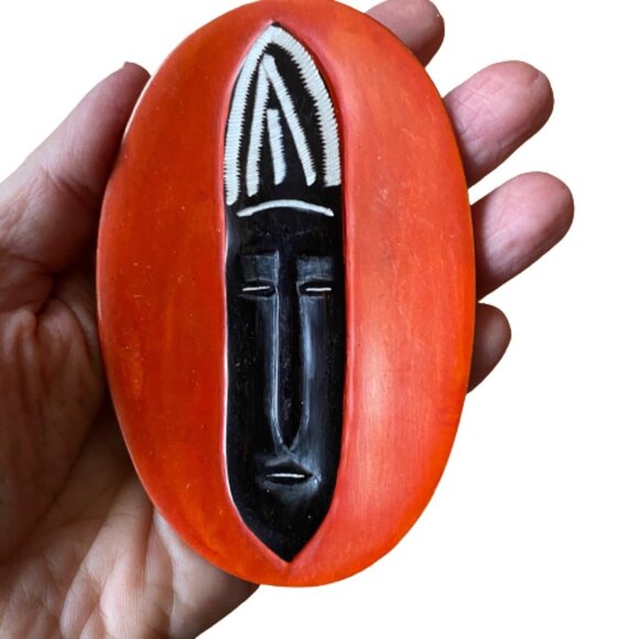 African trinket dishes, set of three earthly strong colours - Picture 6 of 11